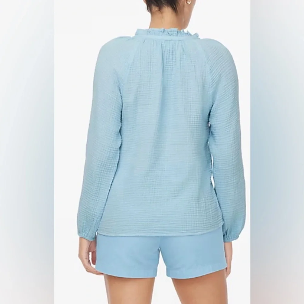 J. Crew Factory Gauze Tie-neck Top
